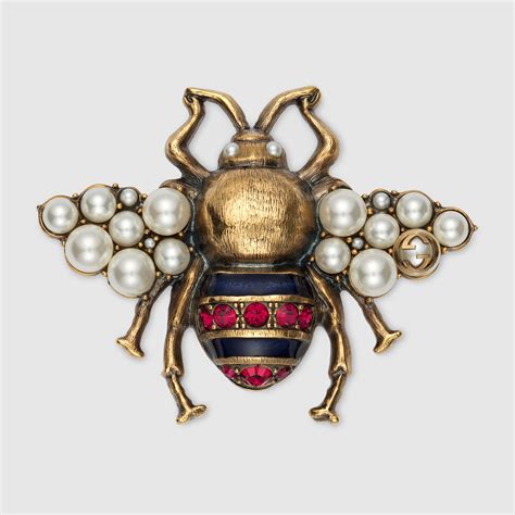 bee brooch gucci replica|Gucci Faux Pearl, Enamel & Crystal Bee Brooch .